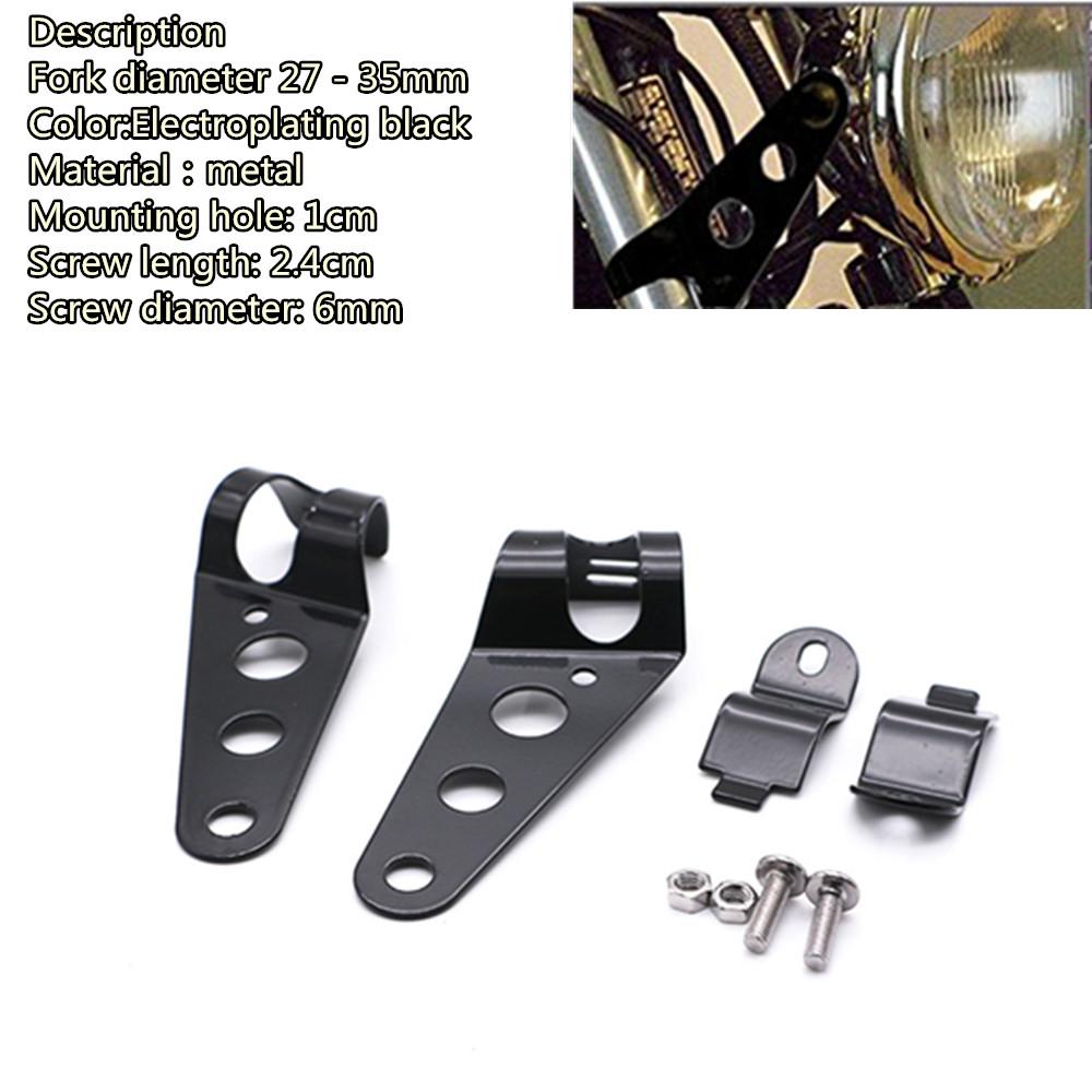 2x Motorcycle Headlight Mount Bracket Fork Ear Headlamp Holder For 27-35mm Tube