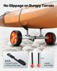 Carrello per Kayak, Capacità di Carico 104 kg, Dolly per Carrello Canoe con Ruote Solide in PU da 25,4 cm e Cavalletto, Si Monta e Smonta in Pochi Secondi, Tavola da Stand Up Paddle