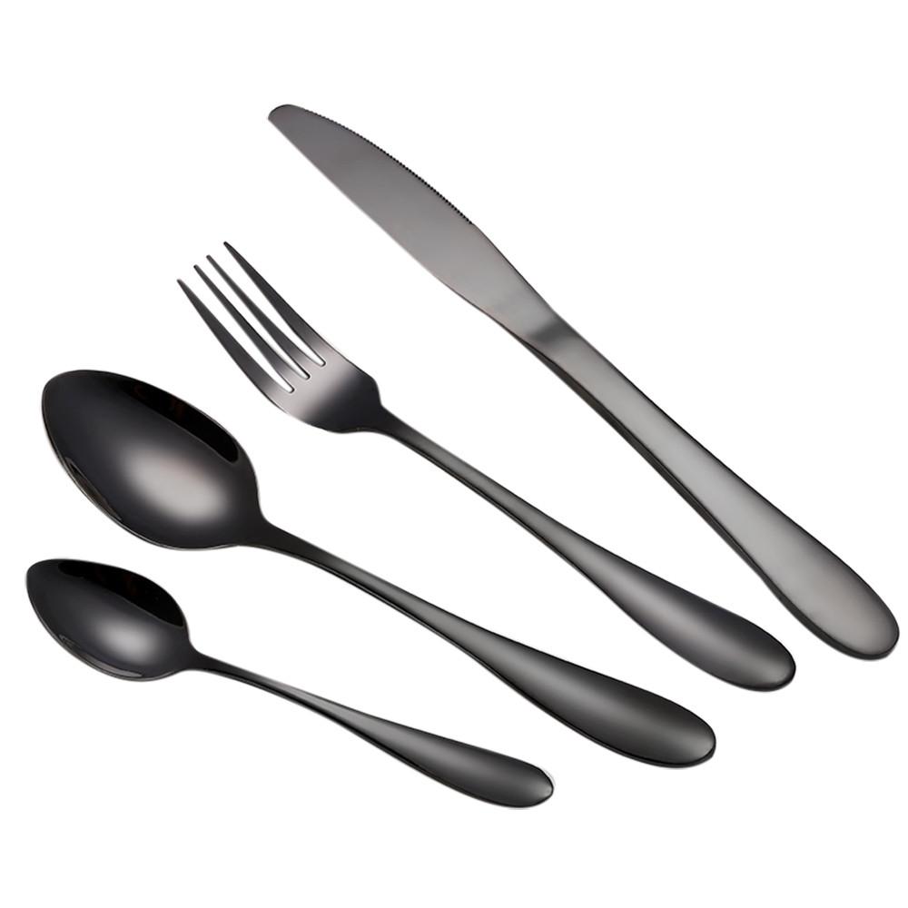 4PCS Set Stainless Steel Upscale Dinnerware Flatware Cutlery Fork Spoon Teaspoon