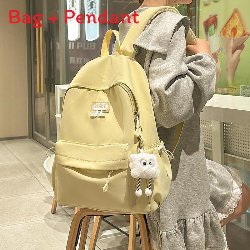 Girl Backpack For School With Breathable Nylon Material And Stylish Splicing Design