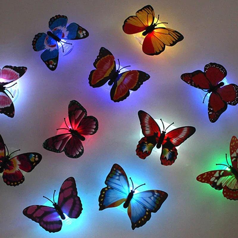 

Ranpo Hot Butterfly Night Light Creative Funny Colorful Lighting Butterfly Light Sticking Diy LED Home Decorative Wall Lights