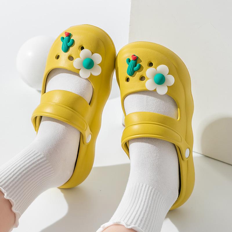 Modne Urocze DIY Letnie Kapcie Damskie Modne Drewniaki Miękkie EVA Lekkie Buty Ogrodowe Dziewczęce Domowe Uliczne Klapki Sandały na Platformie