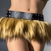 Fur Tassel Belt, Fur Punk Belt, Punk Style Double Exhaust Eye Belt, Men's and Women's Belts