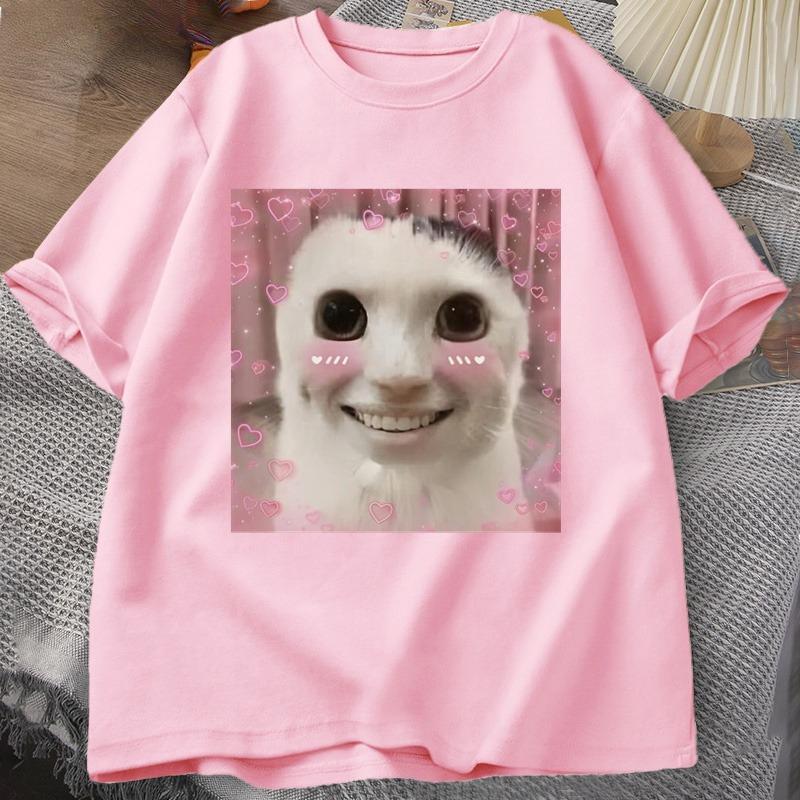 Goofy Ahh Cat T Shirt Meme Dank Cursed Weirdcore Cringey T-Shirts Men Women I Got Too Silly Tshirt Huh Cat Memebn Crying Cat