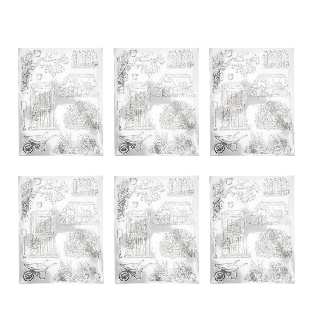 6pcs Clear Stamps Transparent Stamps Decorative Scrapbooking Clear Stamps for Photo Albums Greet