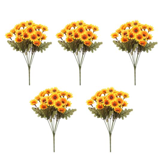 Artificial Mums Realistic Fake Fall Flowers UV Resistant Faux Chrysanthemums for Indoor Flower Arrangement Balcony Outdoor Porch Decor