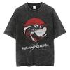 Harajuku Anime Rurouni Kenshin Himura Kenshin Print Tshirt Men Manga Oversized Tshirts Washed Cotton Tee Male Casual T Shirt