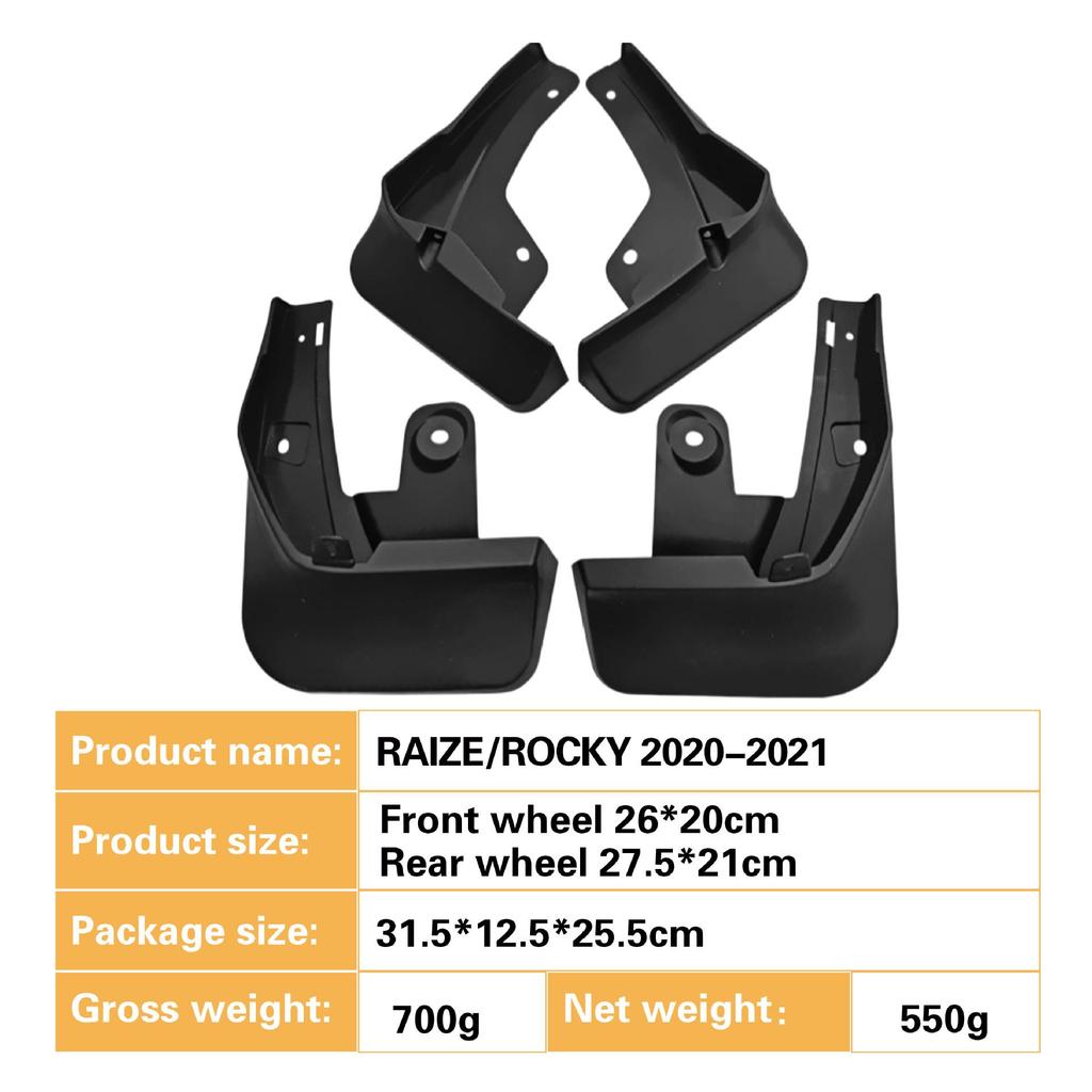 Toyota Raize Rocky 2020-2021 Mud Flaps: Auto Accessory for Modification