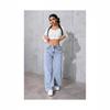 High-Waisted Wide Leg Straight Cut Denim Jeans Women Relaxed Fit Plus Size Up To 6XL Washed Cotton Blend