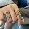 New Creative Smooth Water Drop Rings for Women Vintage Geometric Adjustable Croissant Open Finger Nail Ring Couple Jewelry Gifts