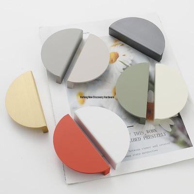 Multi-Color Aluminum Alloy Semi-Circular Double-Door Handle for Wardrobes and Cabinets