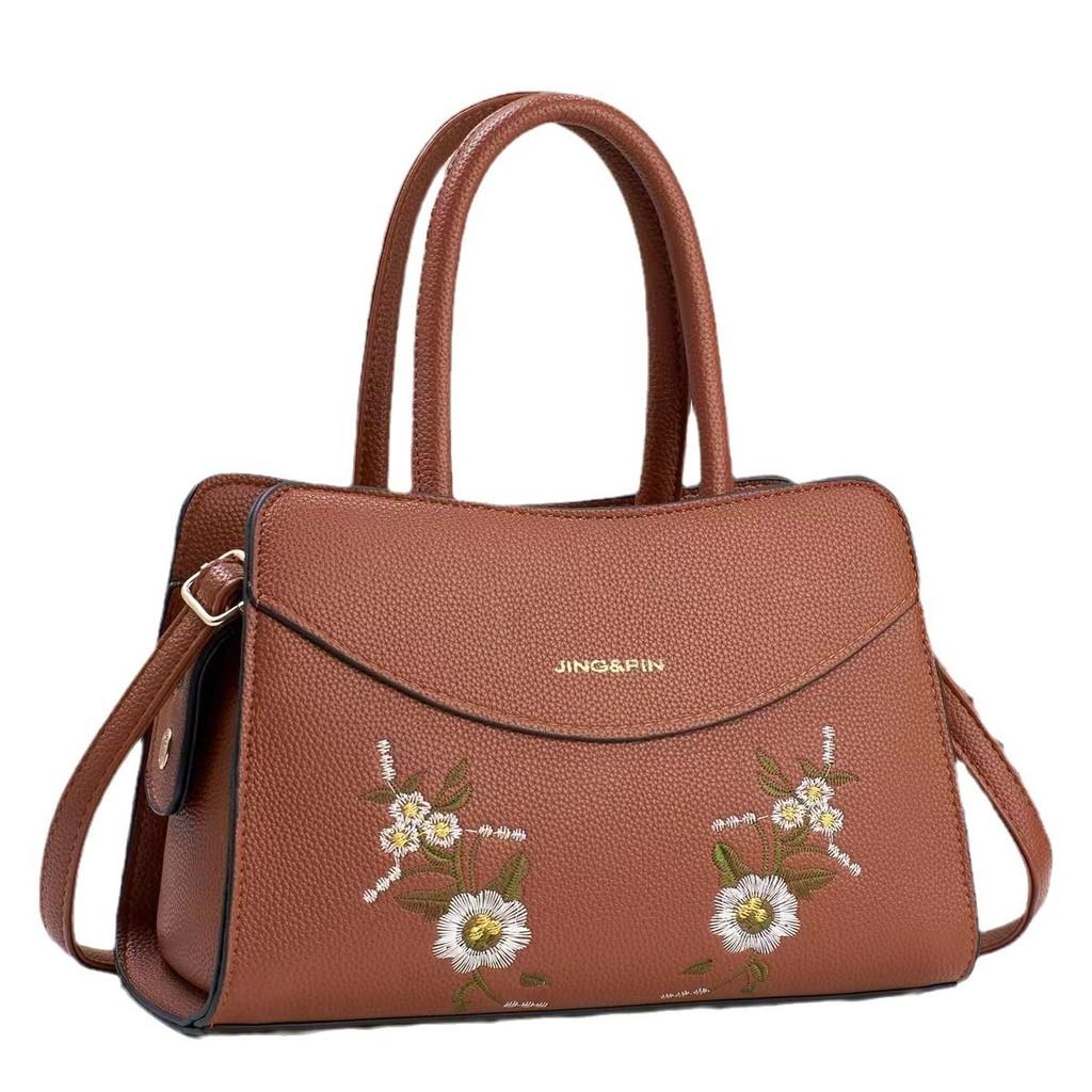 Fashionable Black Crossbody Bag For Women Stylish Casual Floral Design Handbag