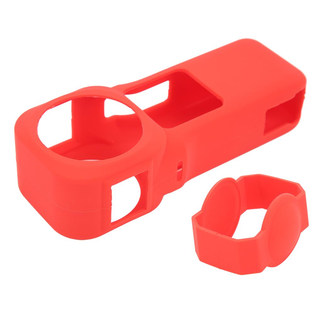 Panoramic Camera Silicone Protective Case Lens Cover for Insta360 ONE RS 1in 360 Edition Red