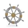 Nautical Decorative Premium Pine Wood Ship Wheel With Rope Center Motif Captain Maritime Beach Home Decor Gift 60.96 Cm