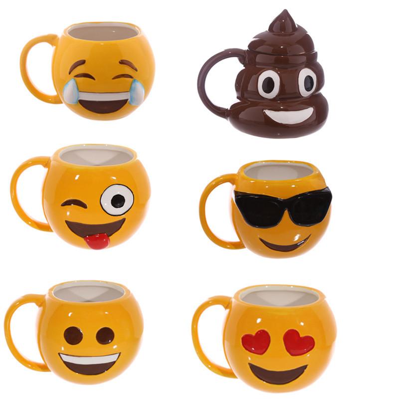 Funny Creative Cute Emoji Designed Ceramic Mug Coffee Kitchen Gift Barware