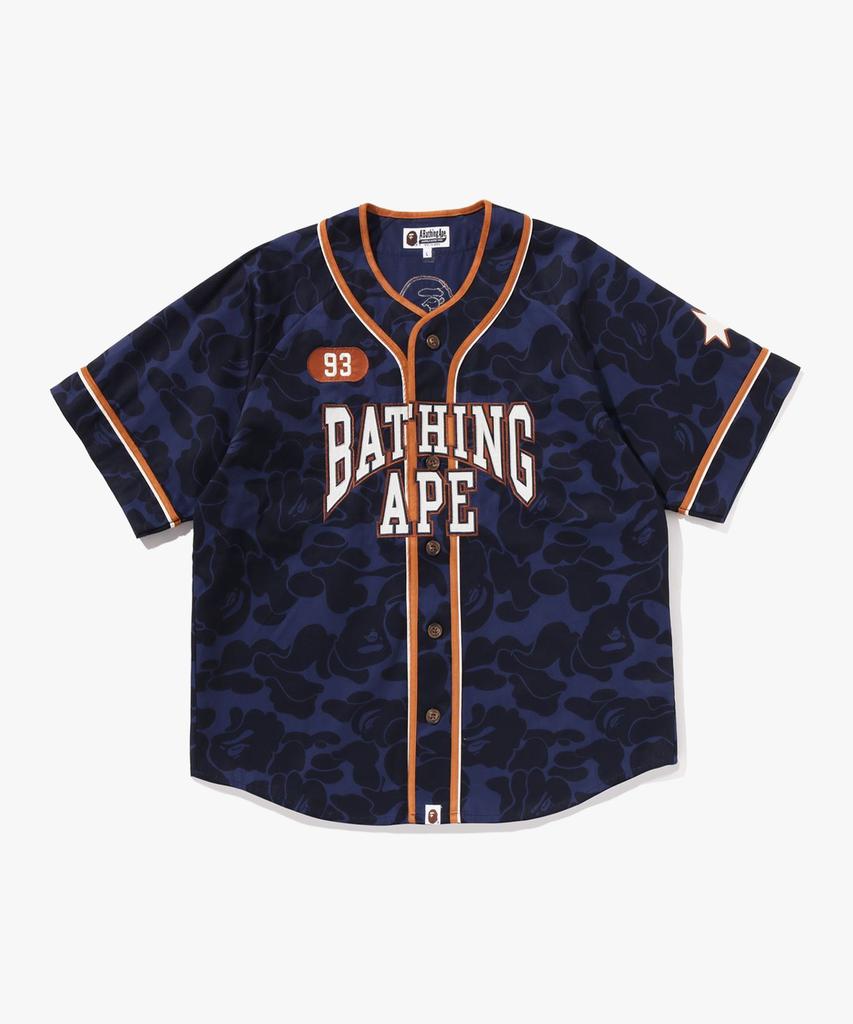 Beipeu Solid Camo Multi Logo Baseball Ss Shirt (M) Navy