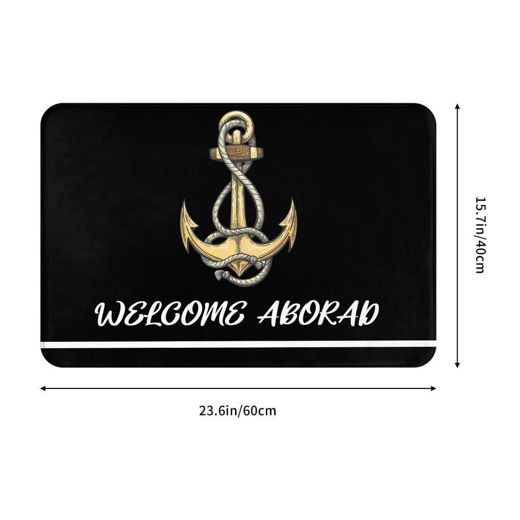 Nautical Anchor Front Door Mat Anti-Slip Indoor Absorbent Sailor Adventure Doormat Floor Bath Entrance Rug Carpet