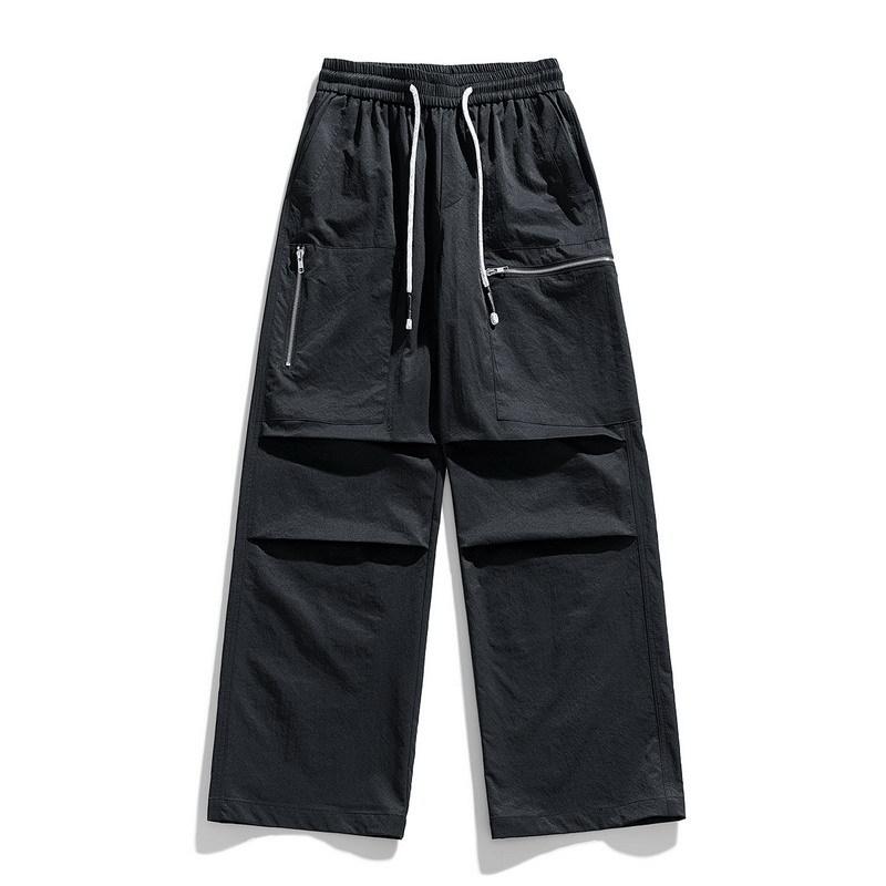 American pleated tooling men's pants summer trend youth large size men's casual trousers personalized loose pants