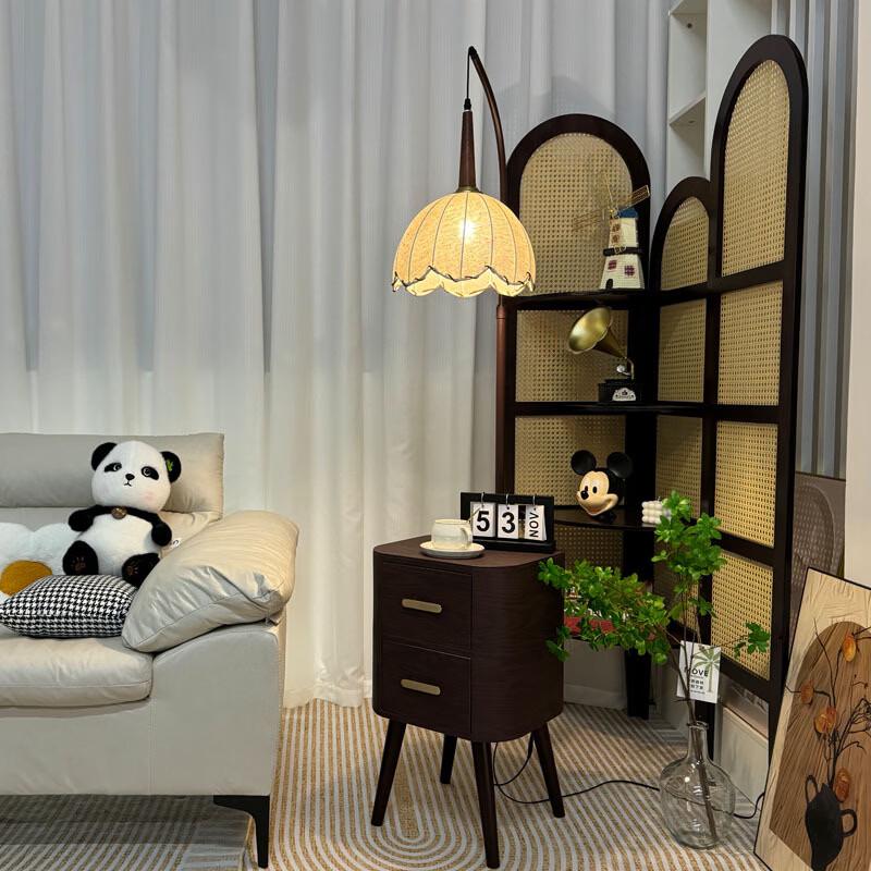 OEING Vintage Floor Lamp with Integrated Bedside Table