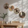 4pcs Round Shape Hanging Signs for Home Wooden Wall Decoration Bohemian Wall Art Set  Baby Room