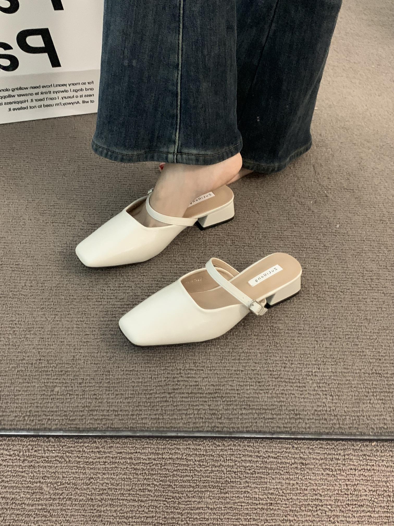 

Temperament commuter толстый каблук сумка голова и весенние классные тапочки 2025 коричневые французские ретро туфли женские Мэри Джейн 35 бежевый