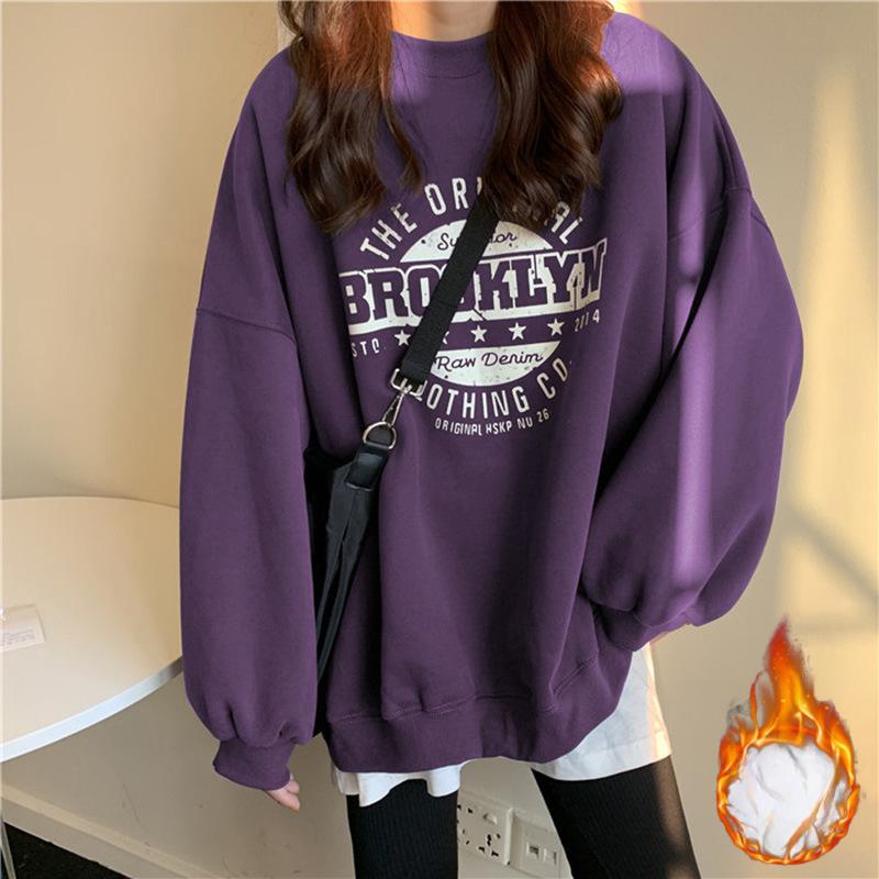 Padded Sweater Women Winter Hatless Jacket Ins Harajuku Wind Loose Student Tops Couples Wear Casual T-shirt Fashion Retro Versatile Sweatshirt