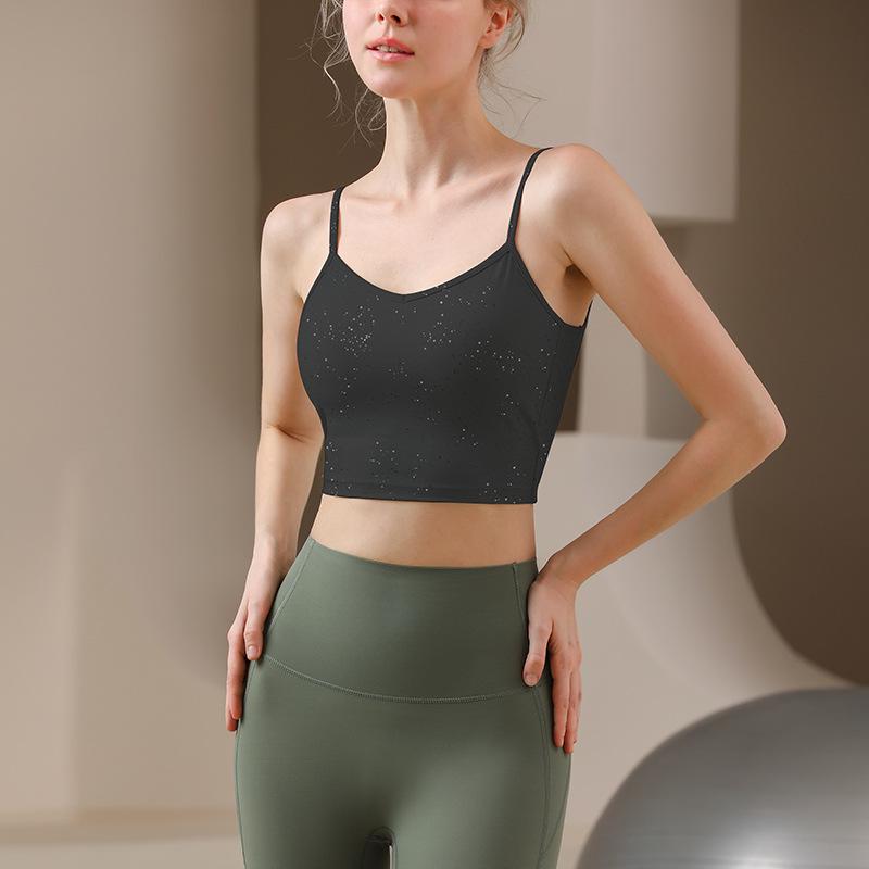 

Тонкий спортивный бюстгальтер с перекрещенными бретелями: Ударопрочная, Сексуальная, Спина, готовая к йоге, для беговых тренировок Medium чёрный