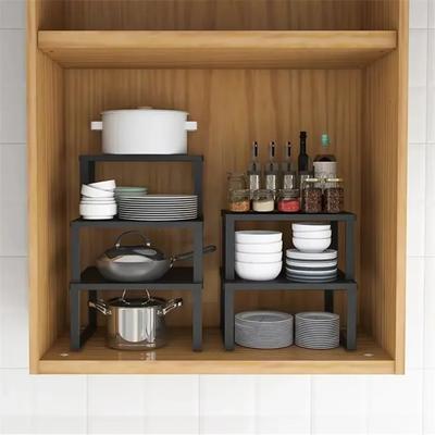 Küchenarbeitsplattenregal, Desktop-Lagerregal mit mehreren Schichten, Schrank-Innenfach, Aufbewahrung, einlagiger Badezimmer-Organizer aus Metall