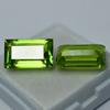 CERTIFIED Natural Peridot Loose Gemstone Pair 10 Ct Baguette Cut for Jewelry