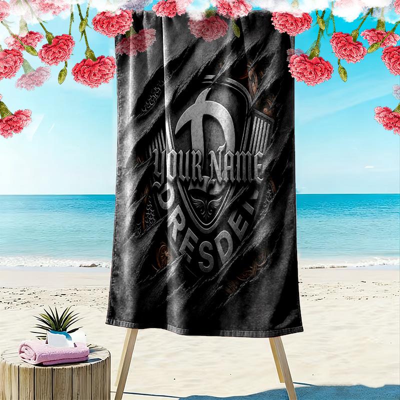 Dynamo Dresden Custom Name Print Beach Towel Large Soft Quick Dry Towel For Beach Camping Swimming