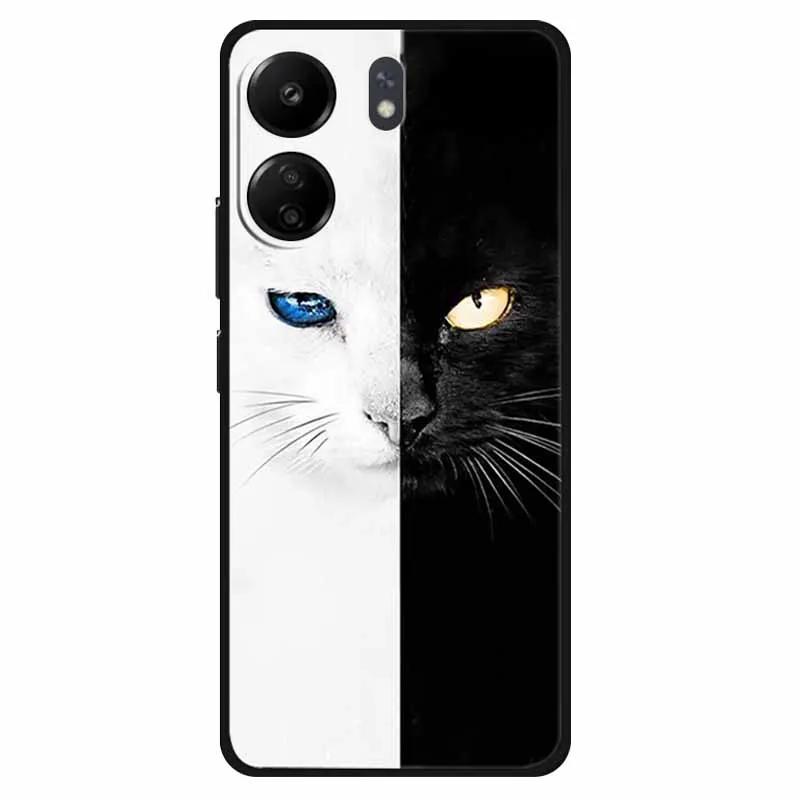 Funda For Xiaomi Poco C65 Case Soft Lion Wolf Black Shockproof Back Cover for Poco C65 C 65 Soft Case Poco C65 Cool Soft Bumper