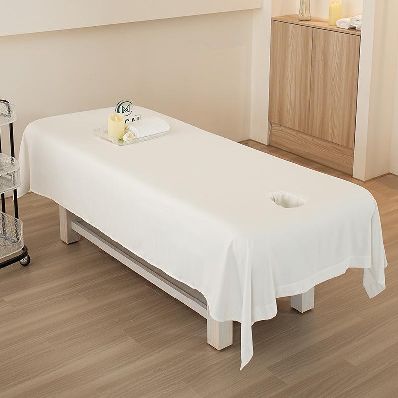 

240x140cm Beauty Bed Sheet Solid Color Enlarged Bed Towel Soft Cotton One-piece with Holes Beauty Massage Professional sheets 240x140cm with hole белый