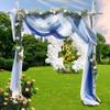 Terrassen Schal Gardine Bogen Vorhang Veranda Hof Hochzeitszeremonie Party Dekoration Transparenter Voile Tüll Fensterpaneel
