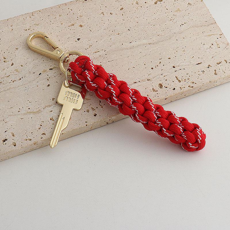 

Подвеска-брелок для сумки в форме ключа, плетеная вручную - стильный и уникальный брелок для автомобиля красный