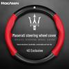 Luxury Genuine Leather Steering Wheel Cover for Ghibli, Levante, and President Models