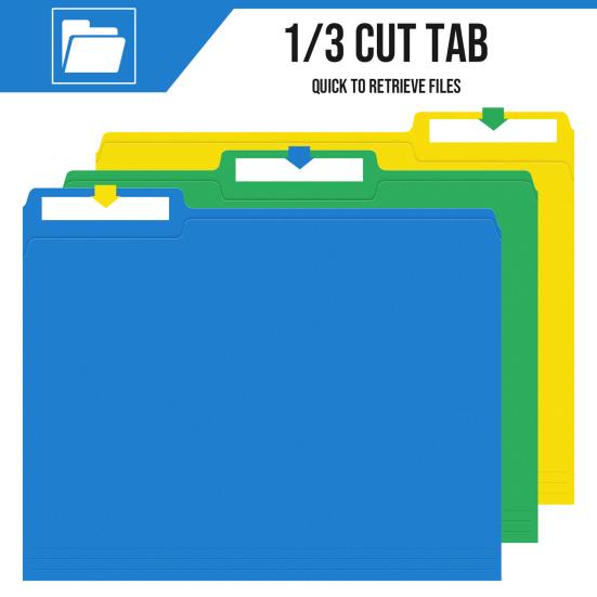 50Pcs Manila File Folders Standard Letter Size File Folders Business Document Organizers Home Office Organization School Supplies