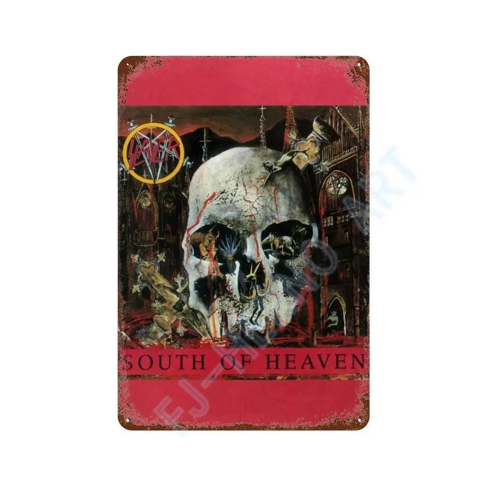 Vintage Slayer Heavy Metal Album Plakát Kovový Plechový Značka Deska Severské Nástěnné Umění Talíře pro Domácí Dekoraci Pokojů Dárky pro Kluuka