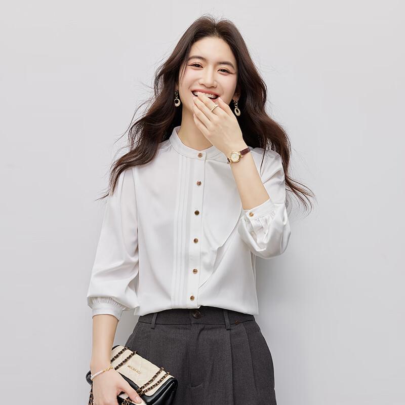 Kasheye Women s Ruffle Chiffon Long-Sleeve Blouse M