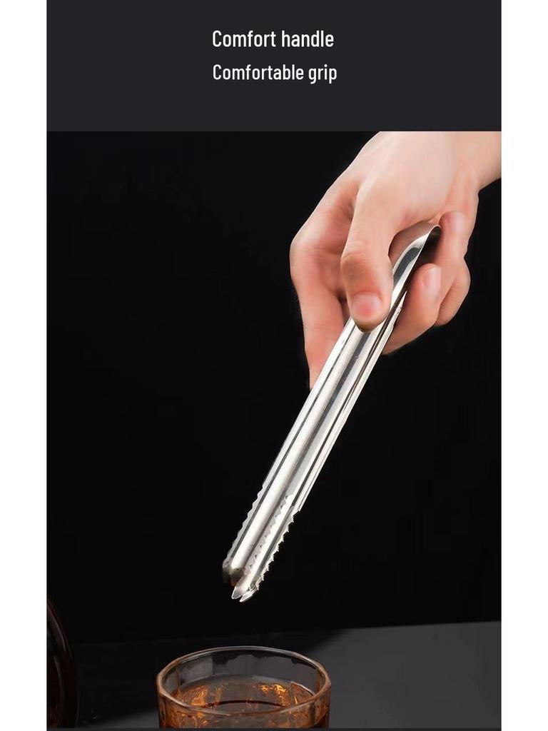 Stainless Steel Multi-Purpose Tongs: Perfect for Ice, Food, Bread, Fruits, Grilled Sausage, and Lemon