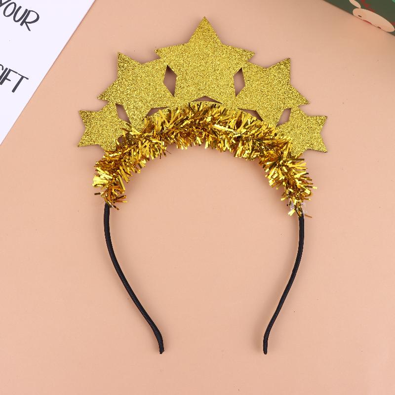 

Різдвяна Новорічна Вечірка Пов язка на Голову Блискуча Зірка Обруч для Волосся Аксесуари для Волосся Карнавальний Мішурний Ободок для Волосся Прикраса золотий