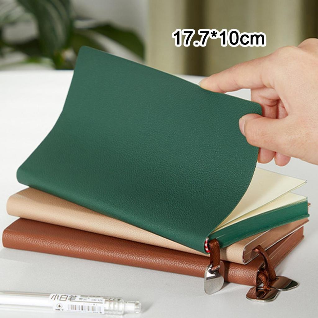 A6 litchi leather thickened student subject notebook, small diary, work notebook, business meeting record book, 96 sheets 192 pages