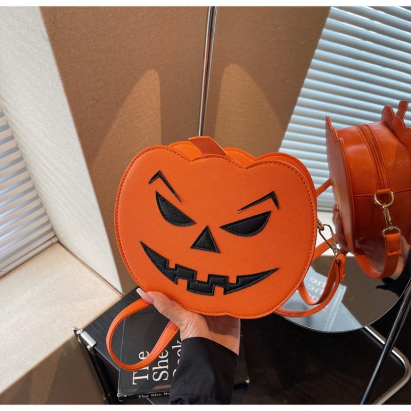 Niche bag women's autumn and winter new casual funny Halloween pumpkin head cartoon shoulder messenger bag