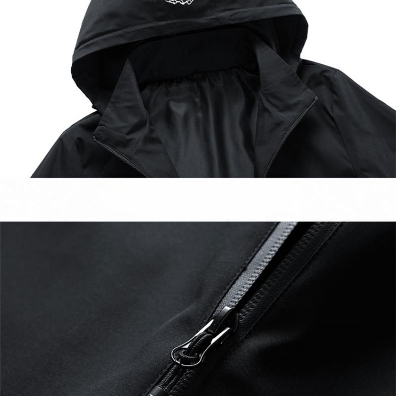 Herrenjacke Frühling und Herbst Abnehmbare Kapuze Wasserdichte Kapuzenjacke Herren Windbreaker