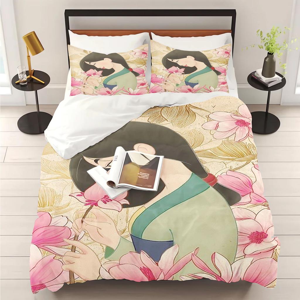 Princess Series 100% Polyester Duvet Cover Set Home Decor Bedding Comforter Sets 3D Children'S Bedding Set 3-Piece