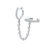 925 Silver Needle Long Chain Stud Earrings For Women Exquisite Zircon Geometric Tassel Pendant Earrings Luxury Jewelry