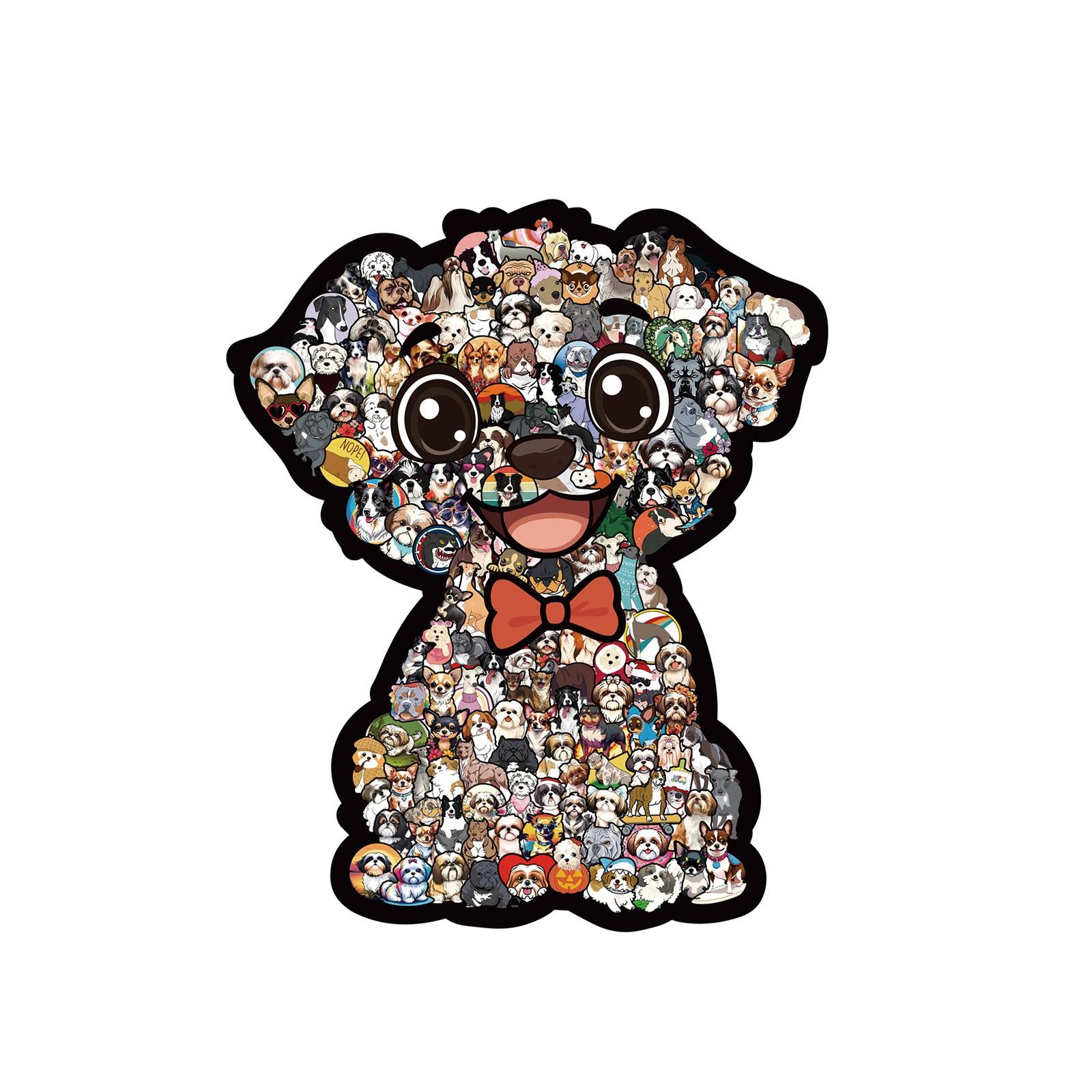 

Wooden Dog Shaped Animal Puzzle with Unique Animal Pattern Pieces for Adults and Children Educational Toy Gift One Size