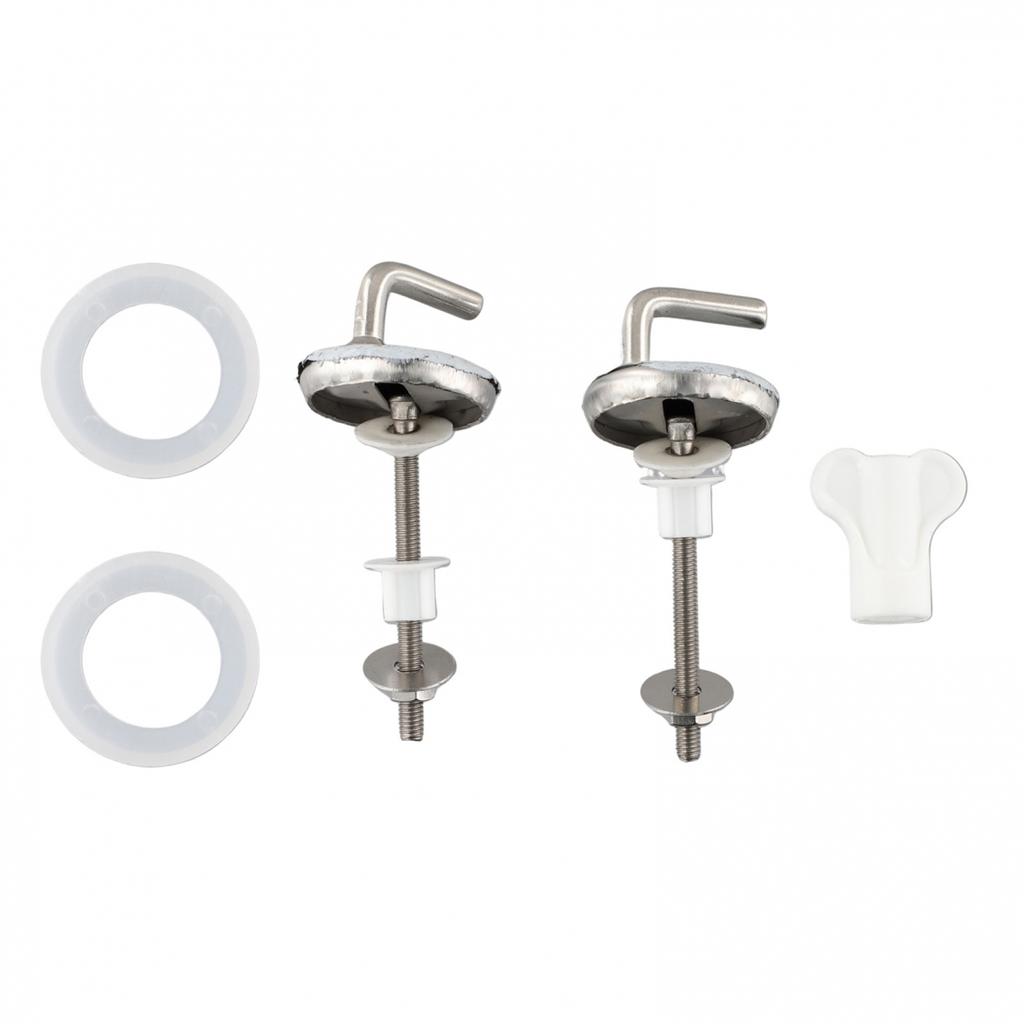 Toilet Cover 2pcs Toilet Seat Fix Fitting Replacement Hinges Stainless Steel