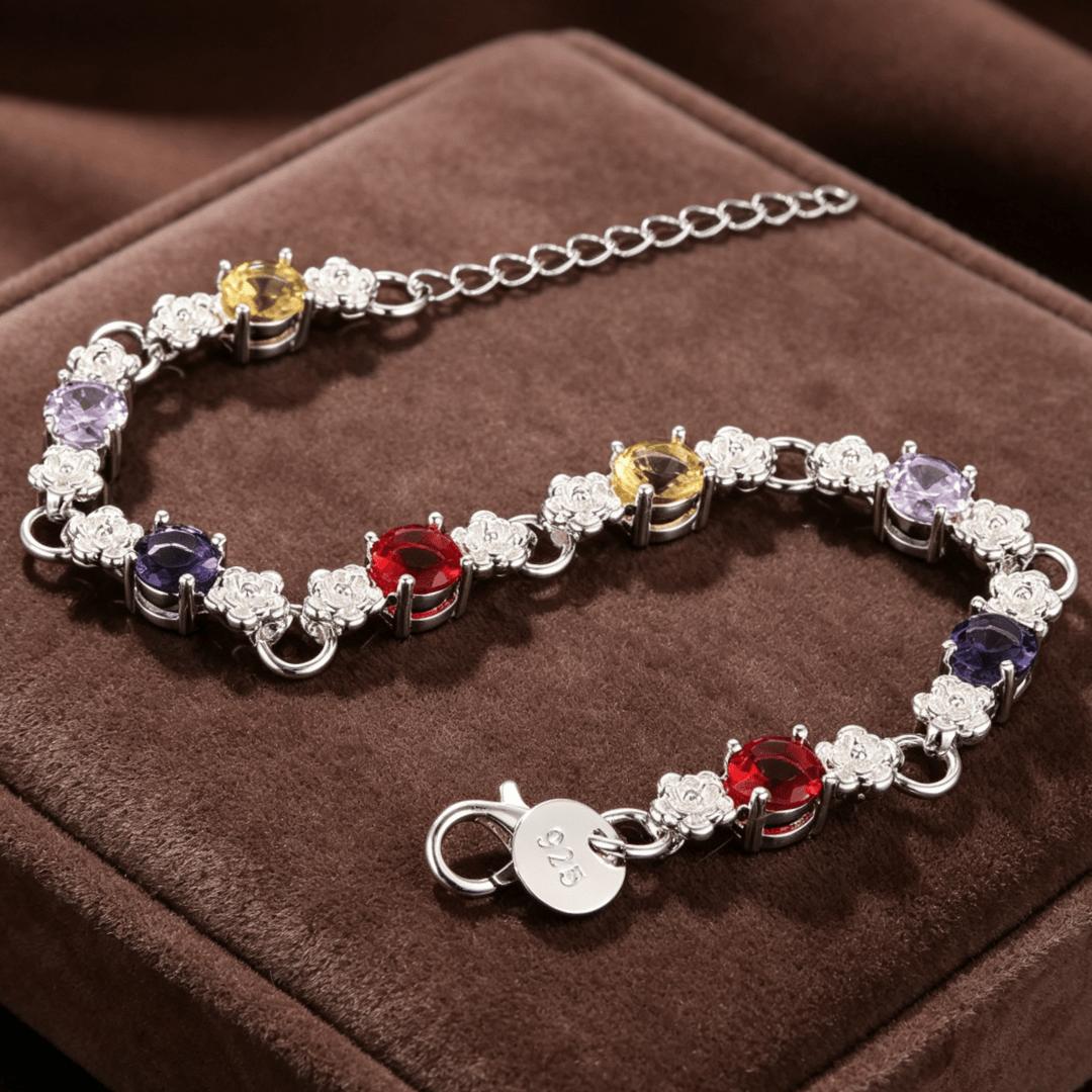 

Hot Y2k Style Designer Jewelry 925 Sterling Silver Nice Colored Crystal Bracelet for Women Fashion Party Wedding Christmas Gifts 20CM 8INCHES