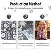 Disney Pearl Painting Handmade Rapunzel Pearl Kit Home Decoration Painting Flower Dress Art Craft Decor.