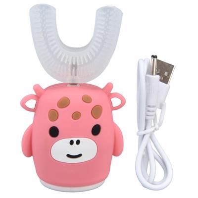 Kids U Shaped Toothbrush Pink Cartoon Electric 360 Degrees  Tooth Rush Whole Mouth Teeth Cleaning